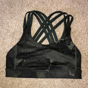 lululemon camo sports bra size 4